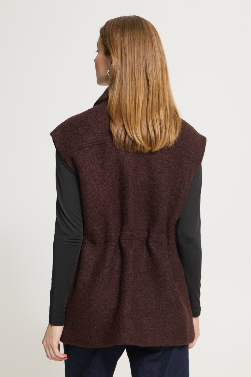 Stipa long waistcoat, brown