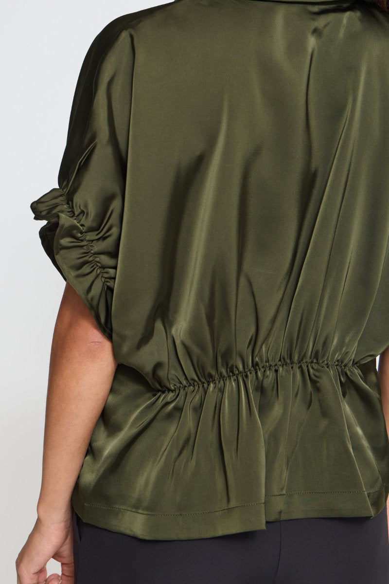 Letta blouse, dark olive