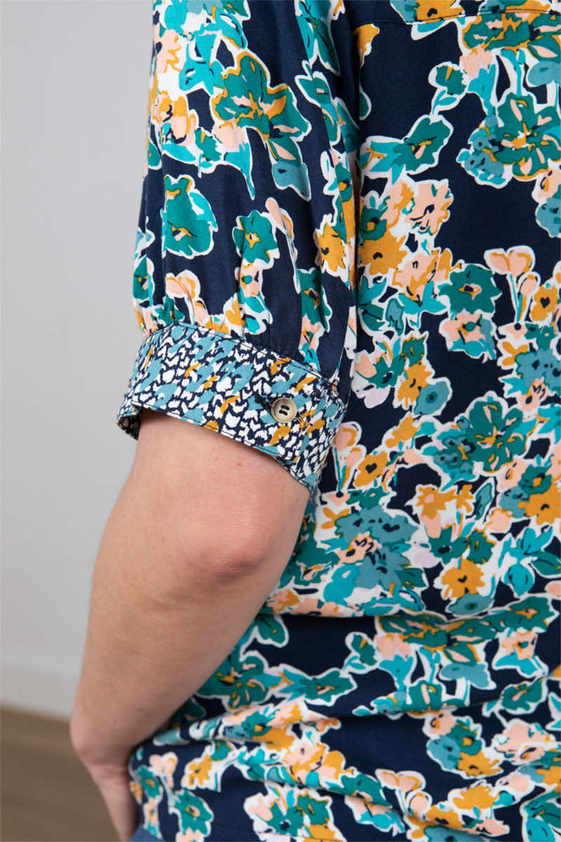 Lotus blouse mix, navy