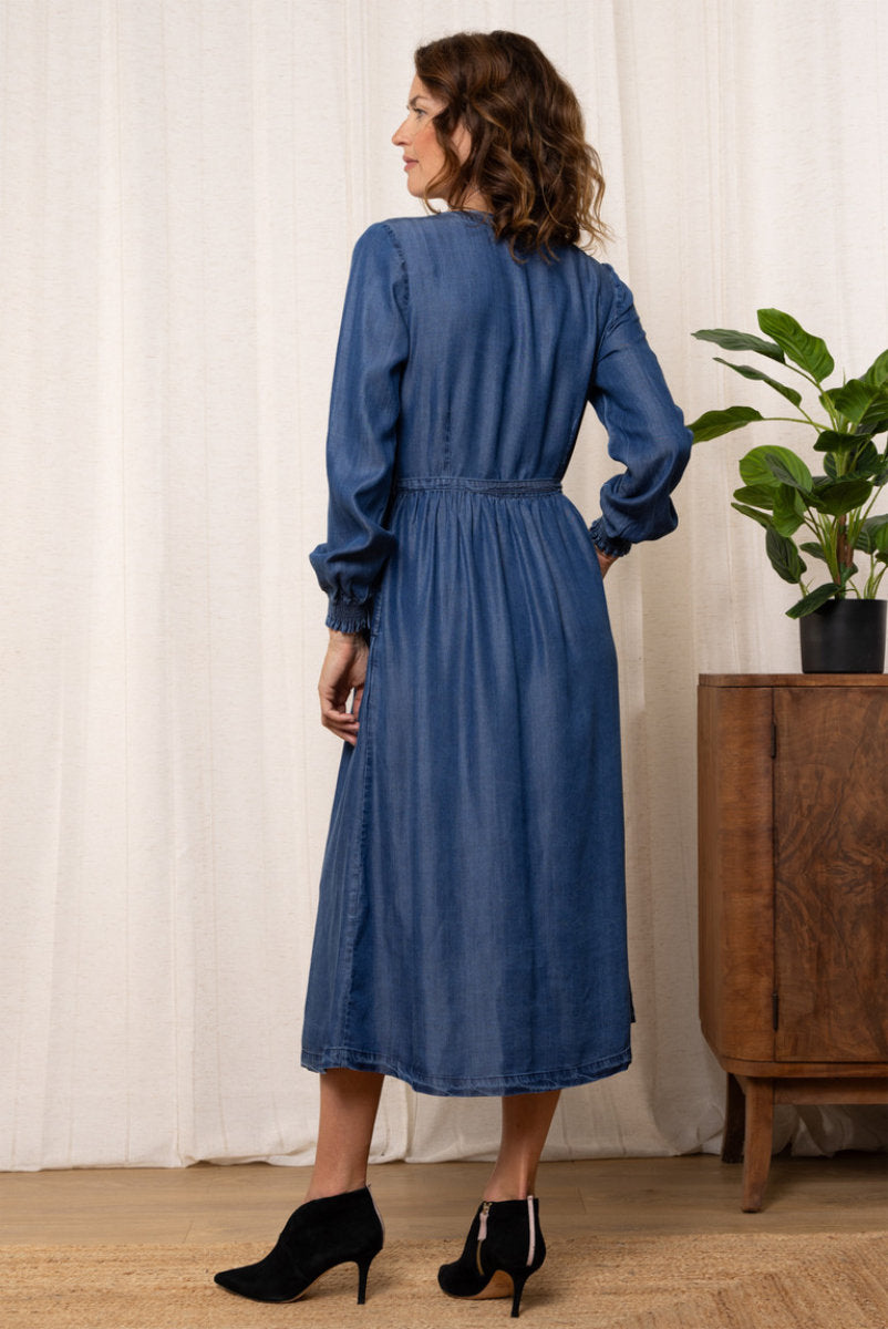 Christie dress, mid denim