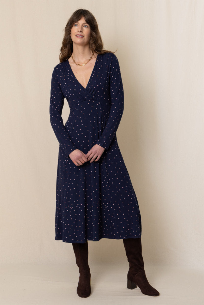 Rose dress, navy