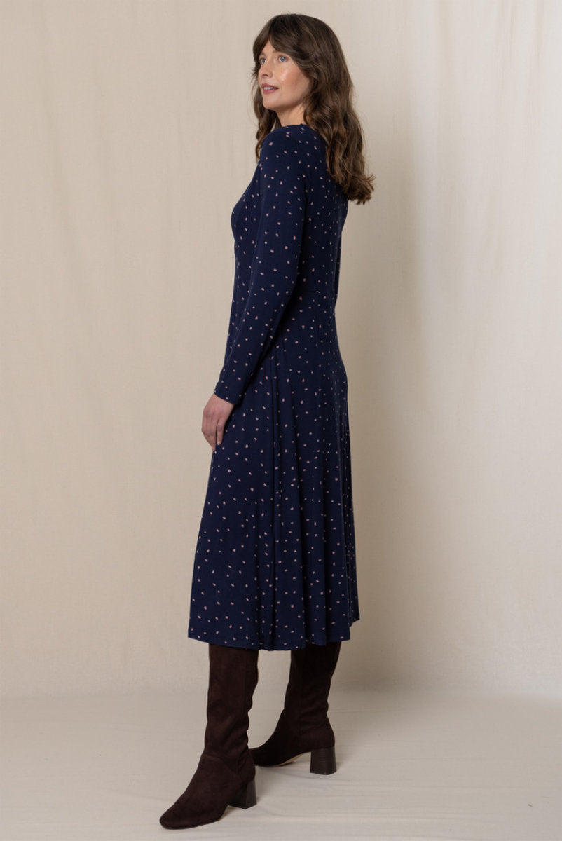 Rose dress, navy