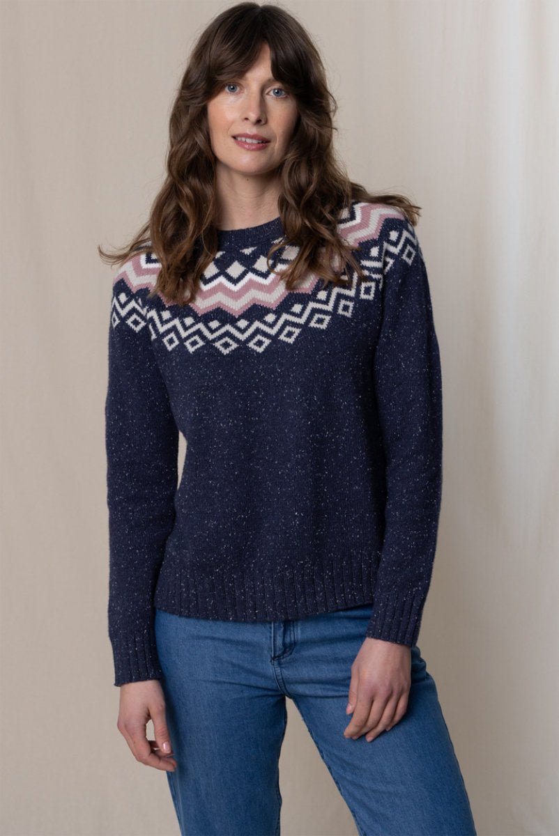 Fitz fairisle jumper, navy