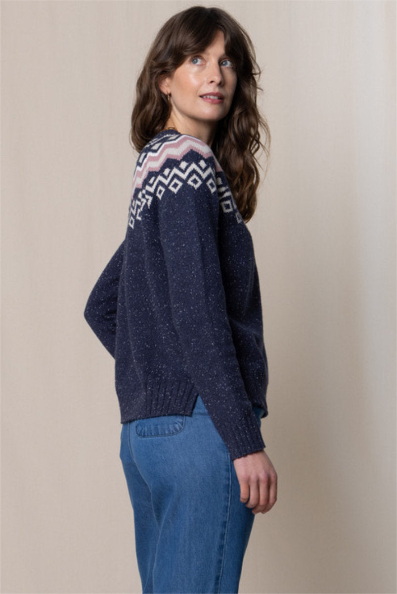 Fitz fairisle jumper, navy