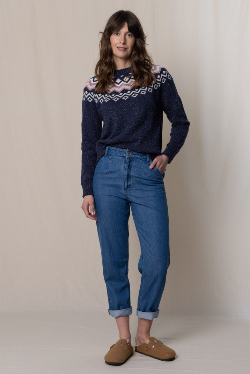 Fitz fairisle jumper, navy