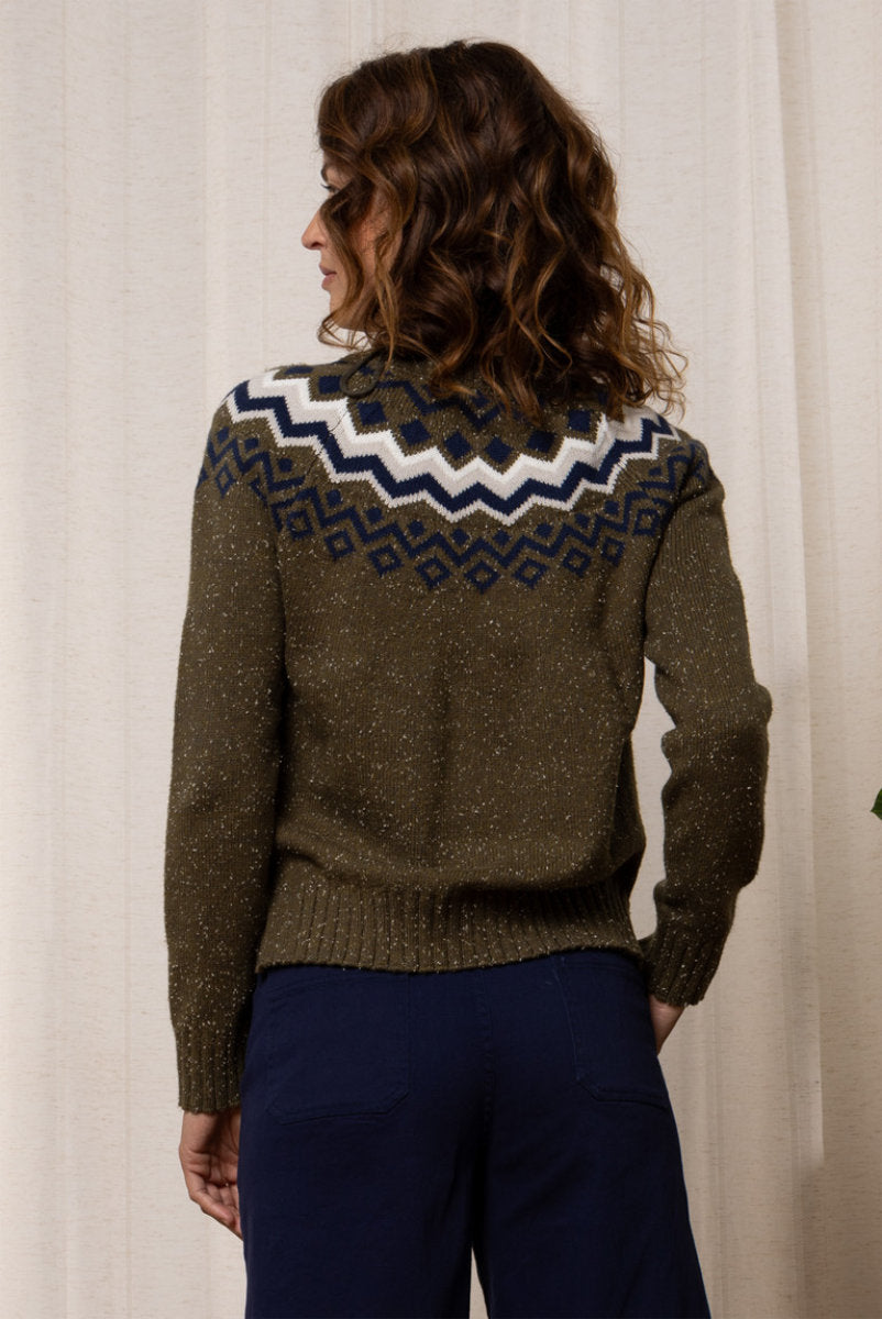 Fitz fairisle jumper, olive