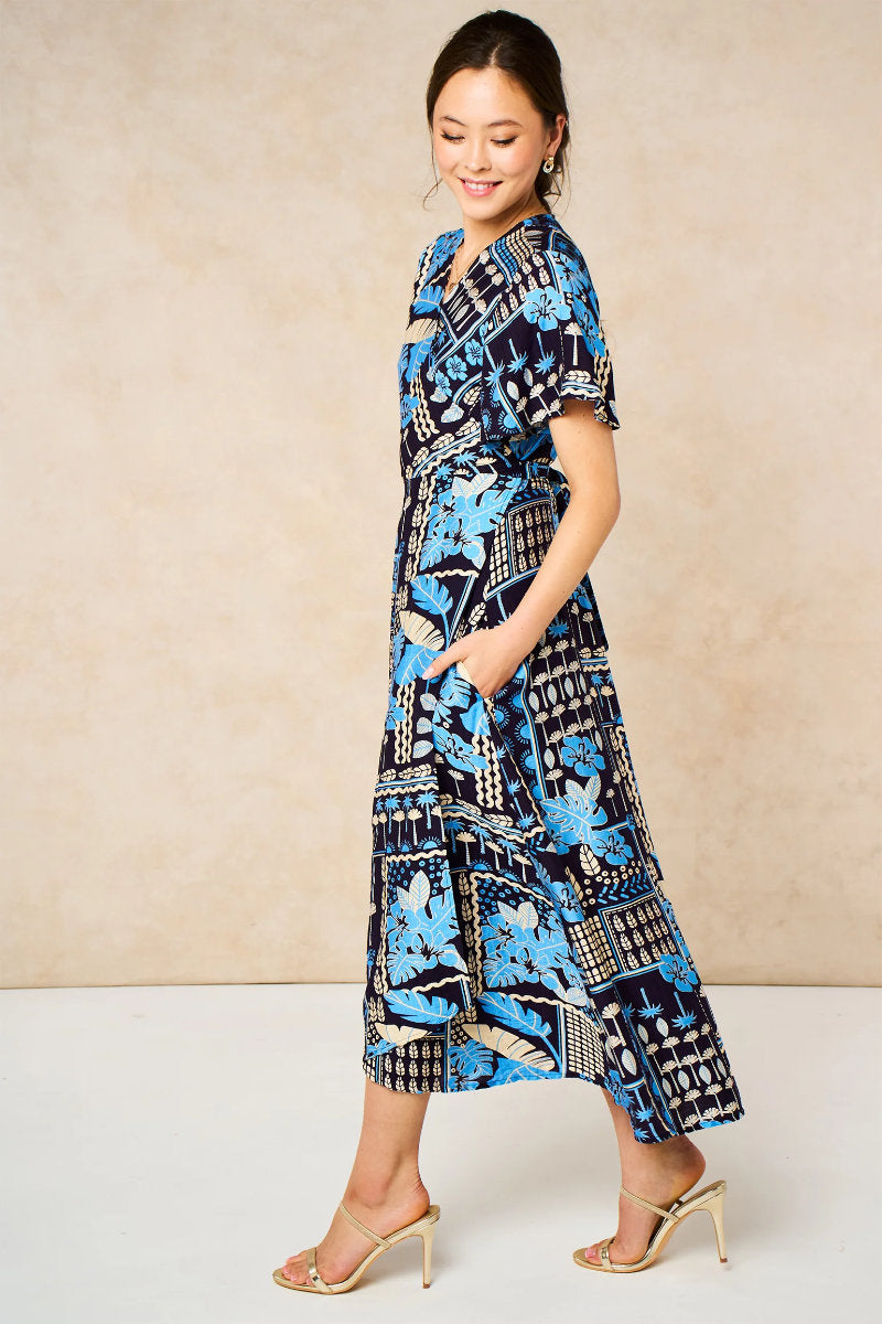 Addie wrap dress, navy