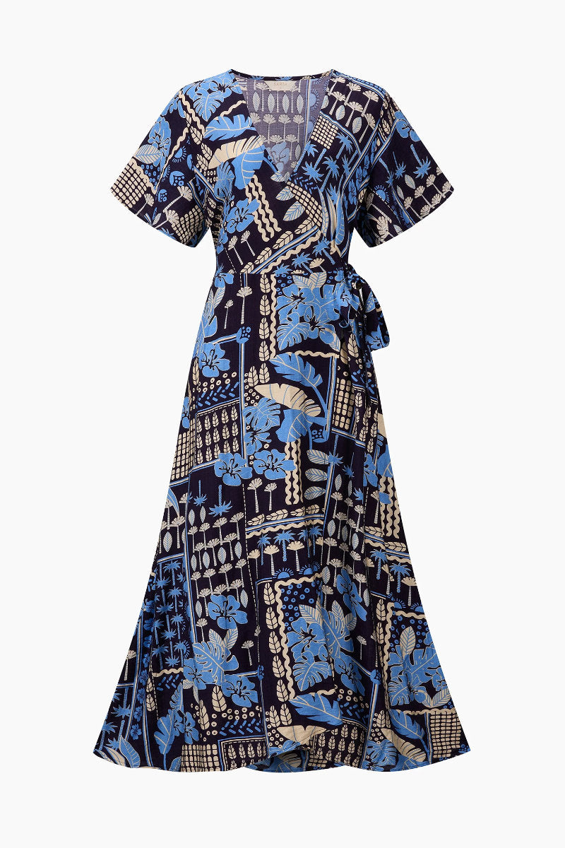 Addie wrap dress, navy