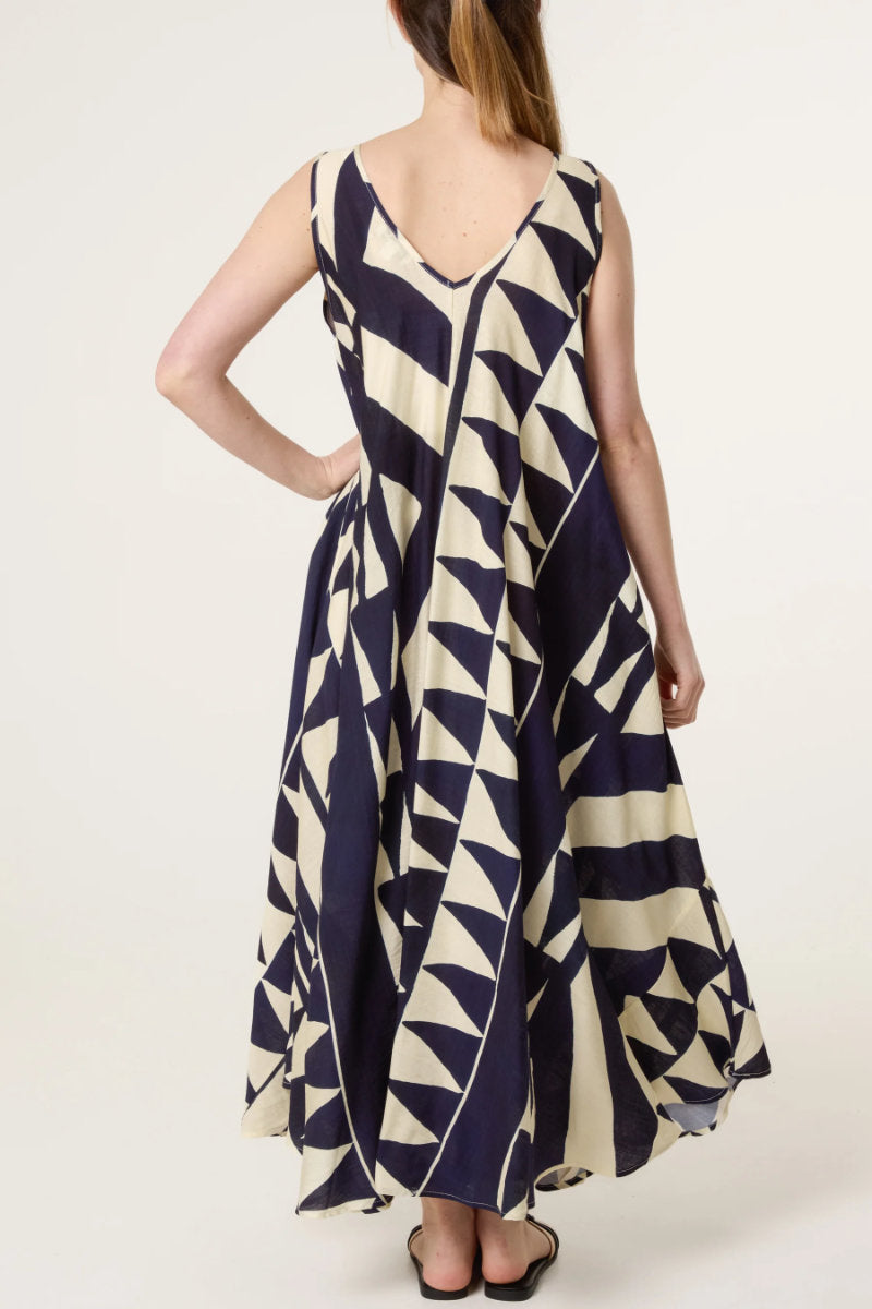 Geometic dress, Navy