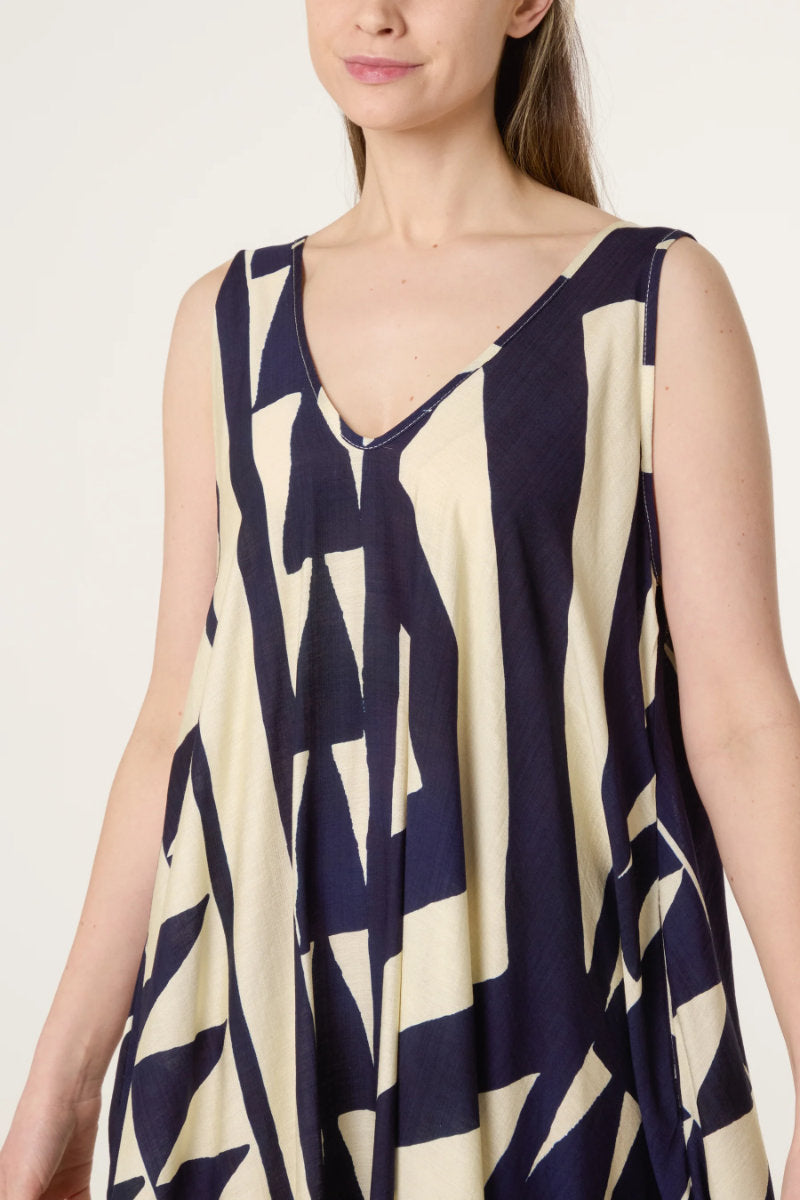 Geometic dress, Navy