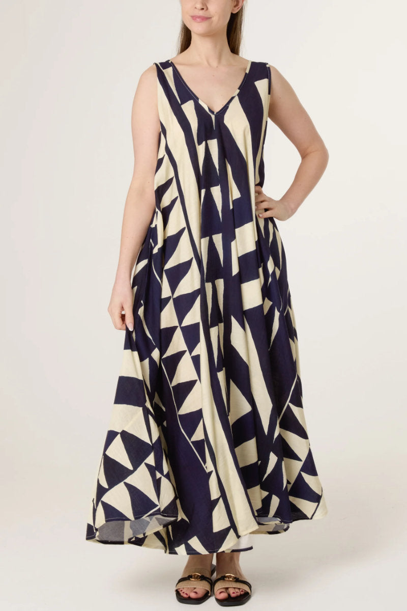 Geometic dress, Navy