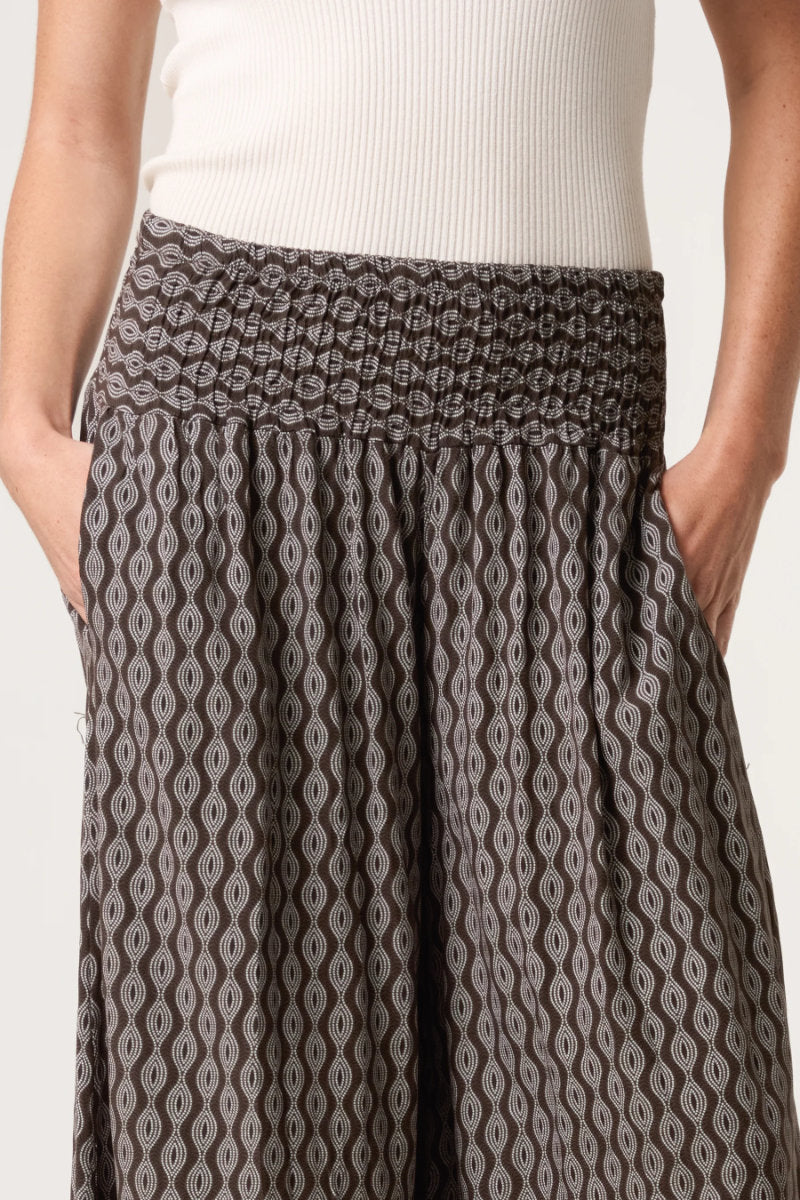 Mandala palazzo pants, brown