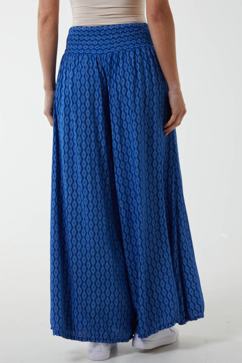 Mandala palazzo pants, blue