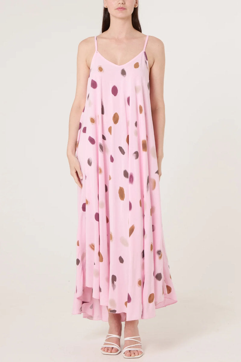 Blurred dot cami dress, pink