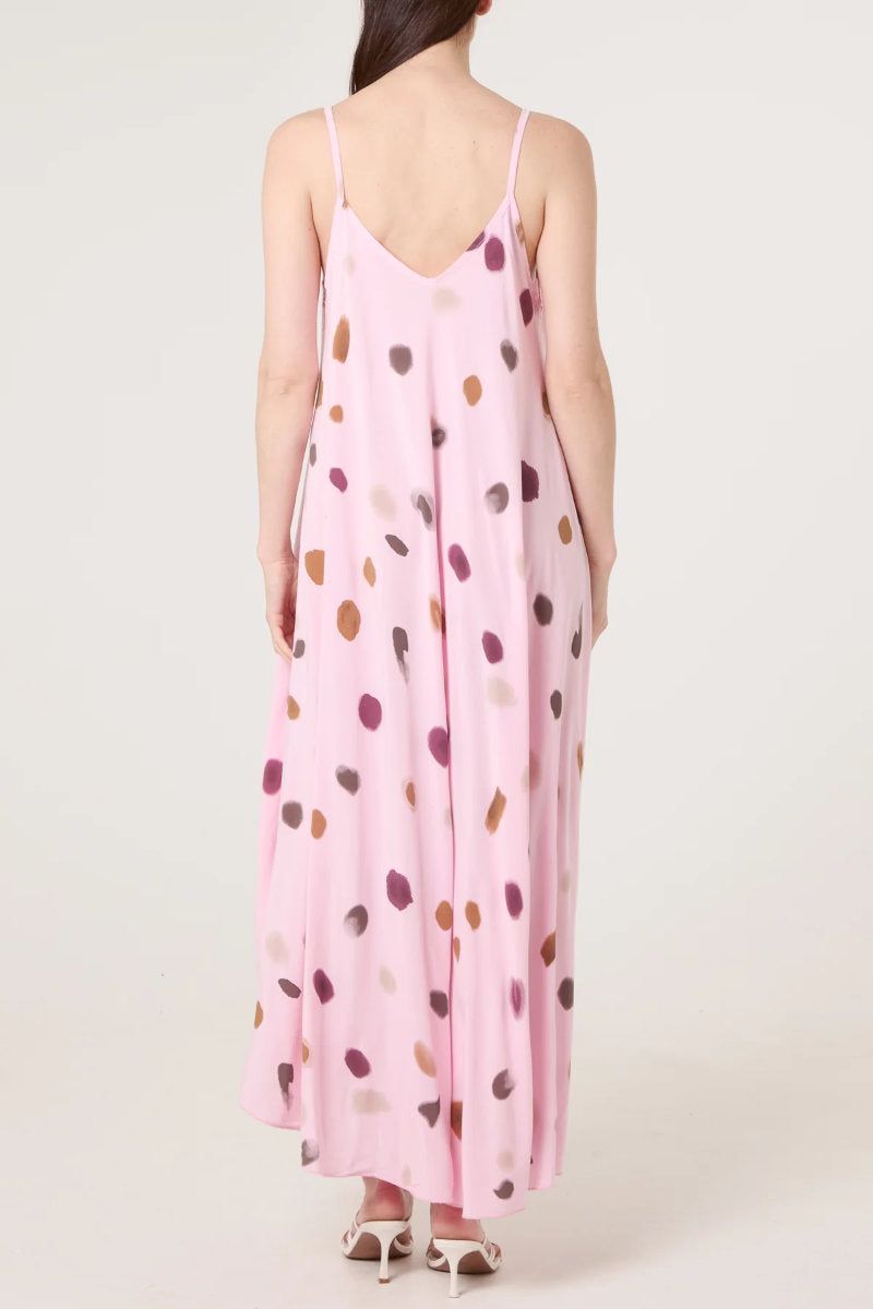 Blurred dot cami dress, pink