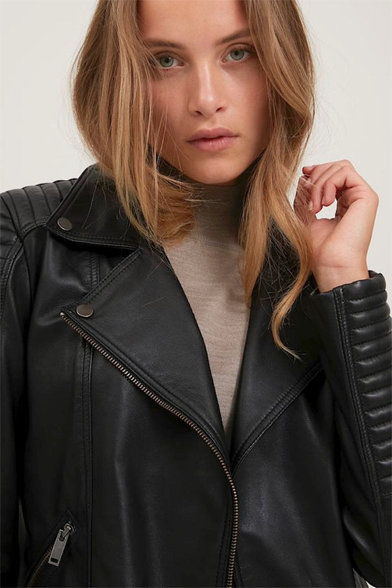 Marly leather jacket, black