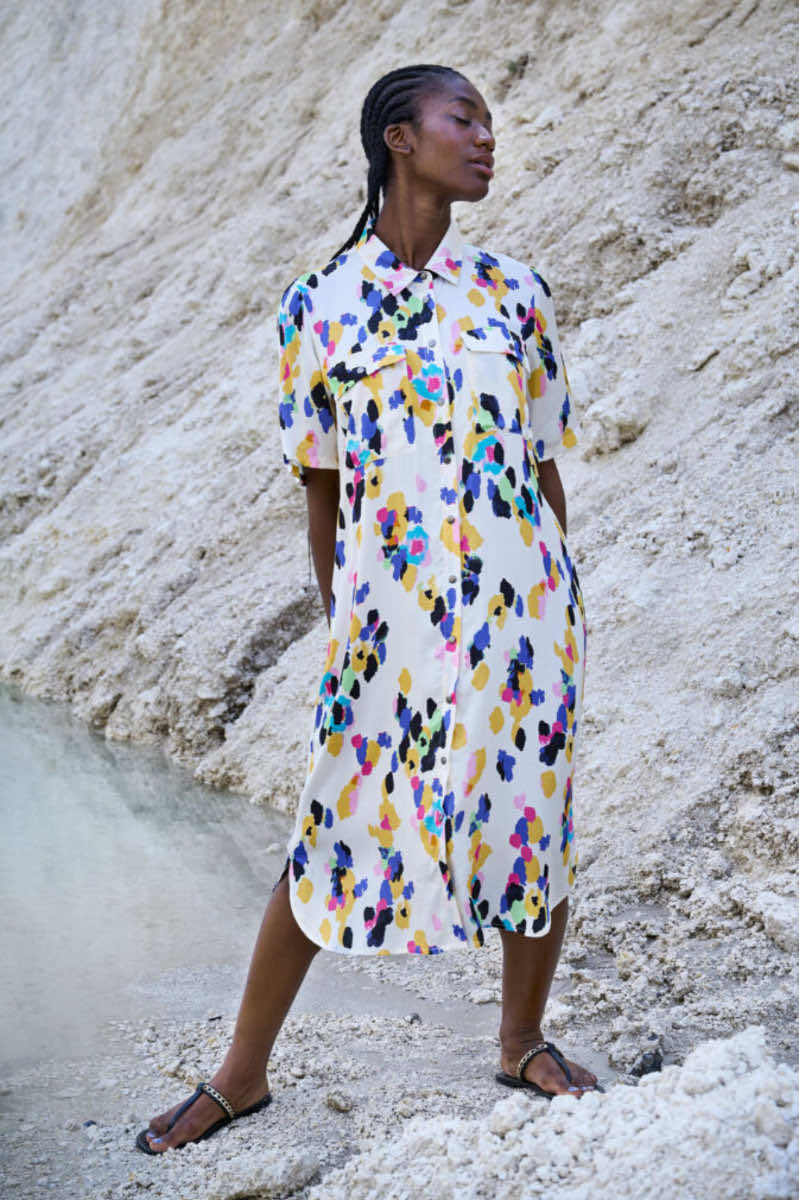 Emilia shirt dress, cream