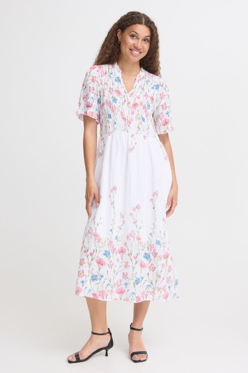 Alexa floral dress, white