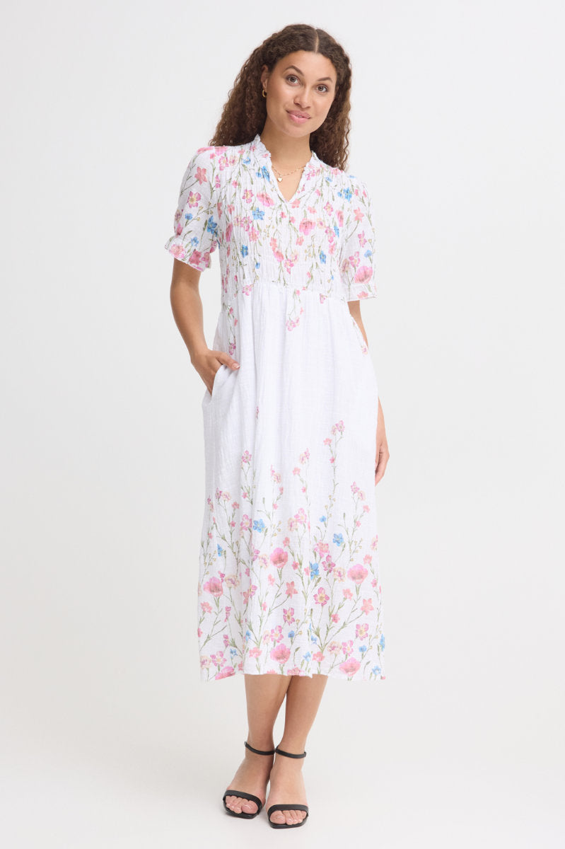 Alexa floral dress, white
