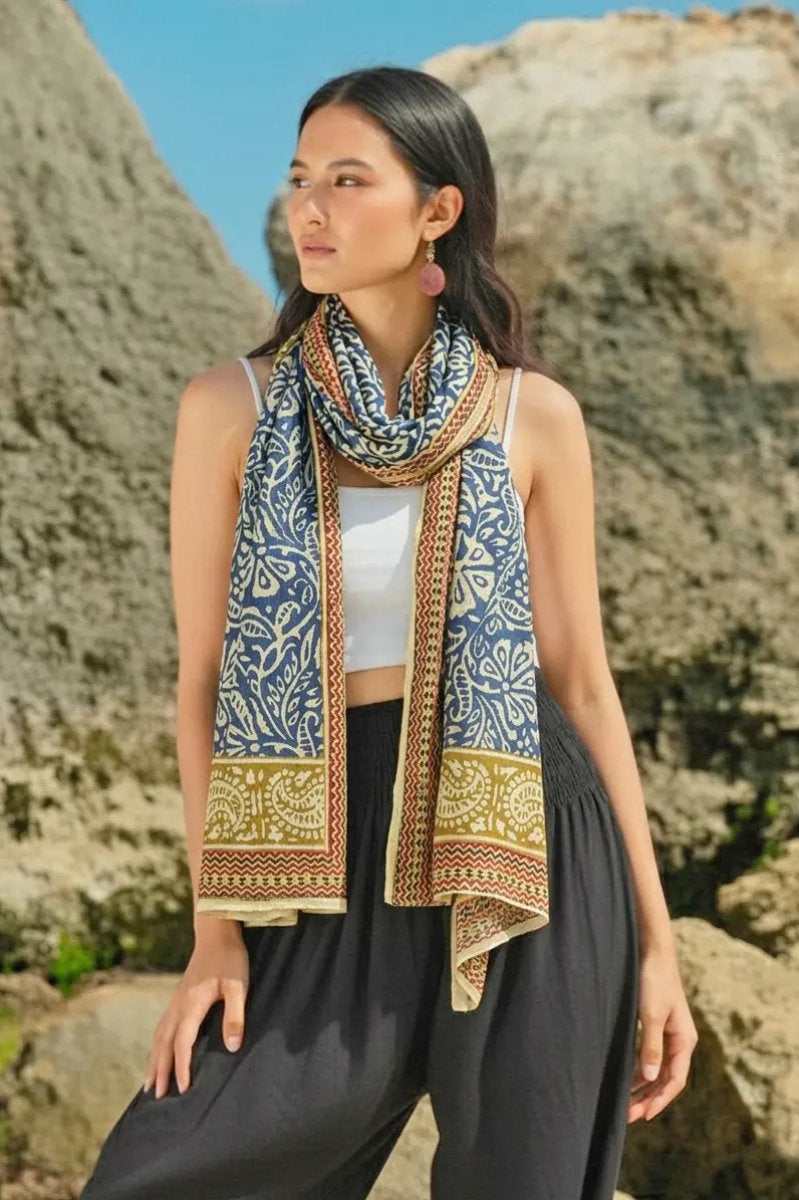 Zig zag sarong, navy