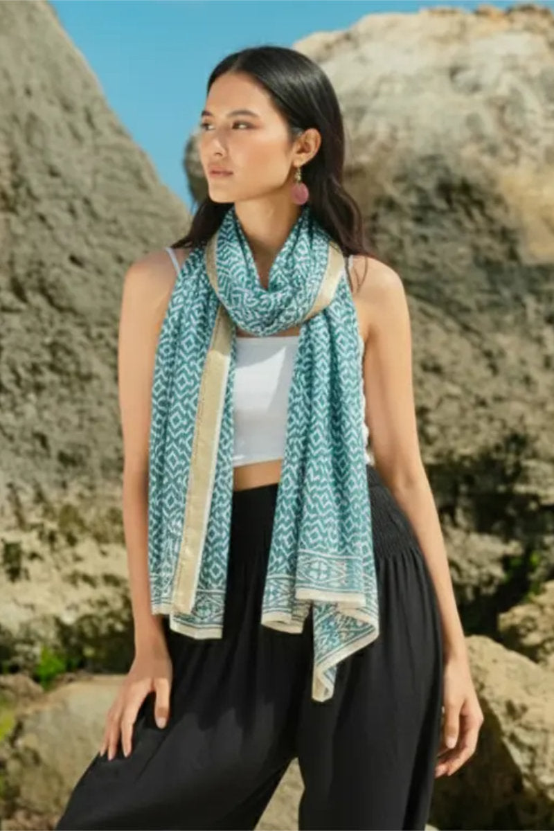 Zig zag sarong, turquoise