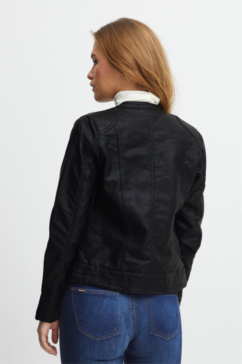 Acom faux leather jacket, black
