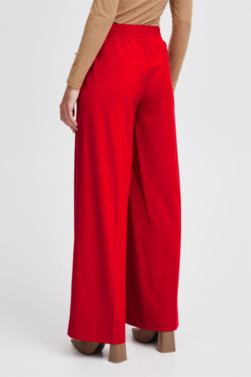 Danta button front trousers, red