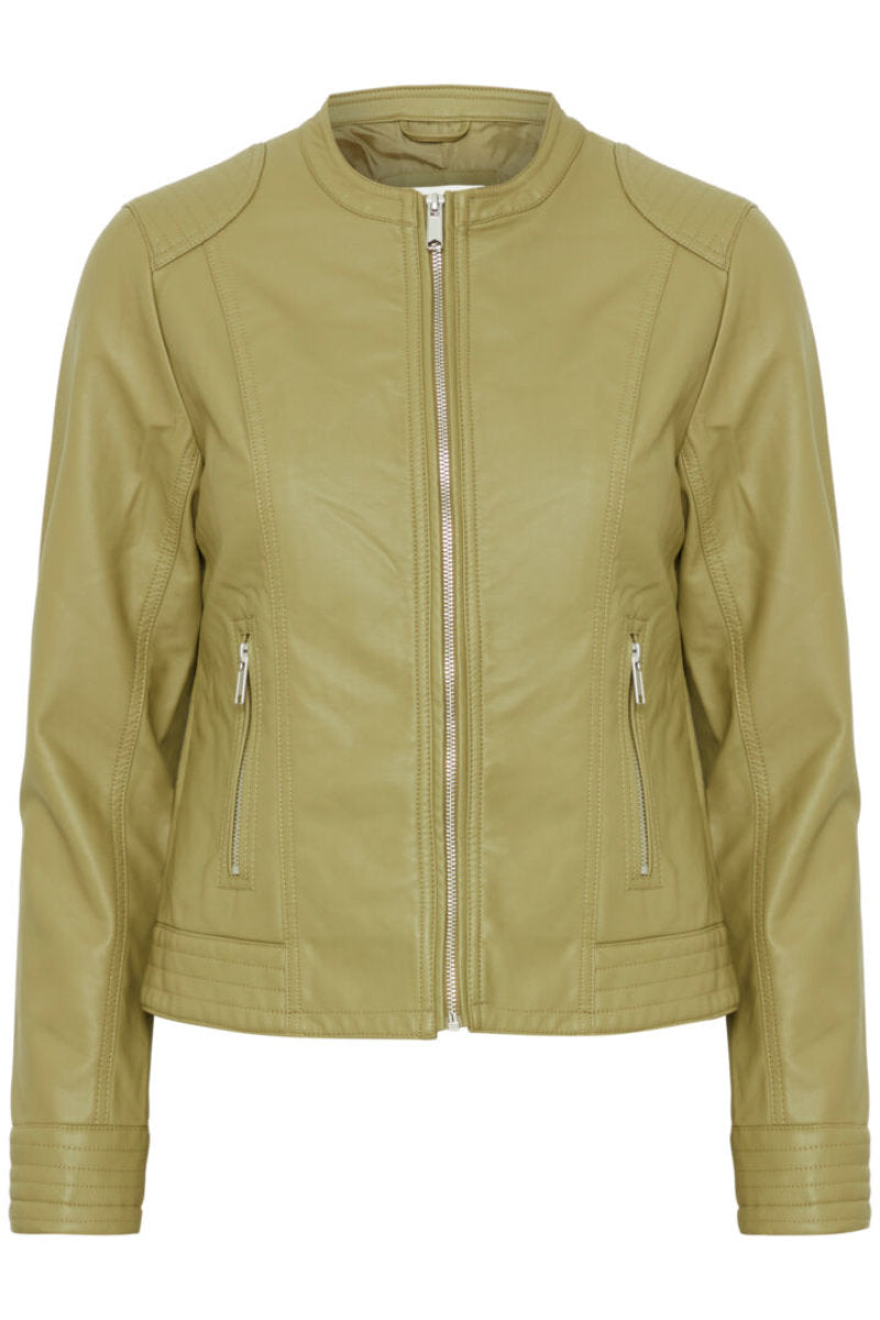 Acom faux leather jacket, aloe