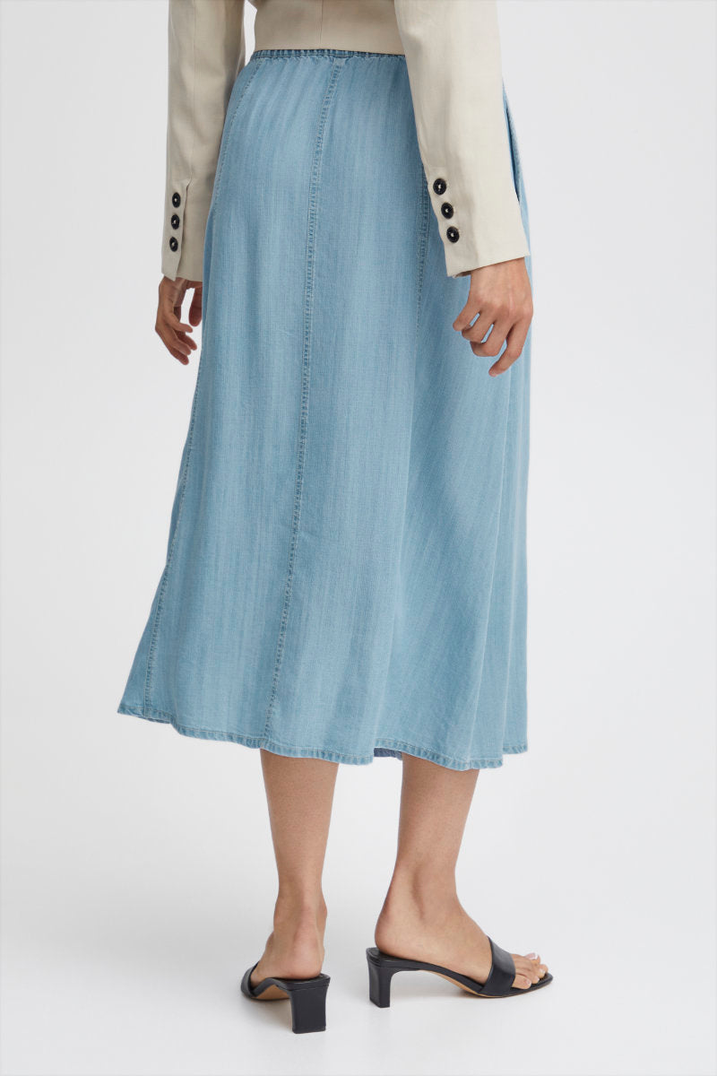 Lana long skirt, light blue denim