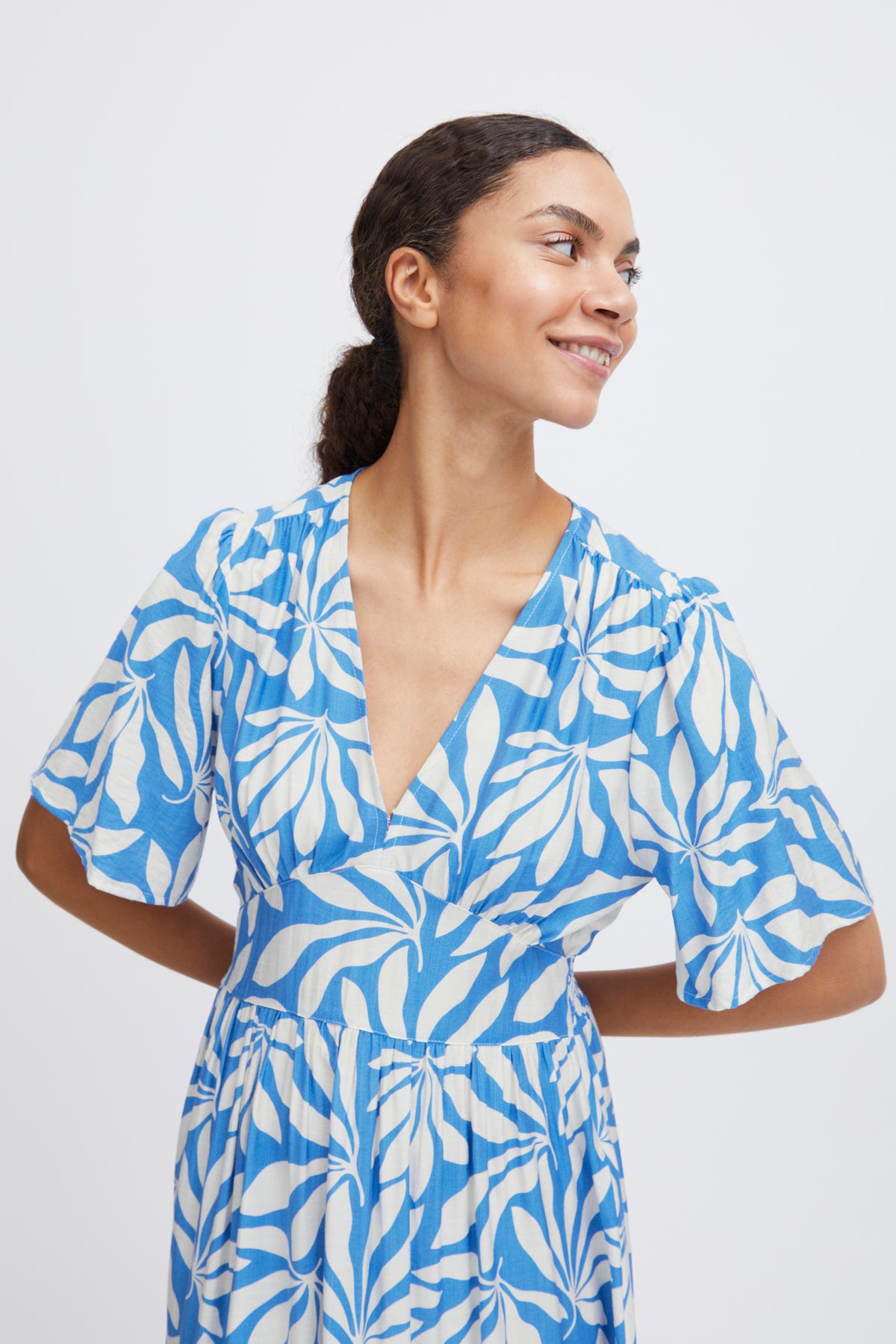 Isela long dress, blue