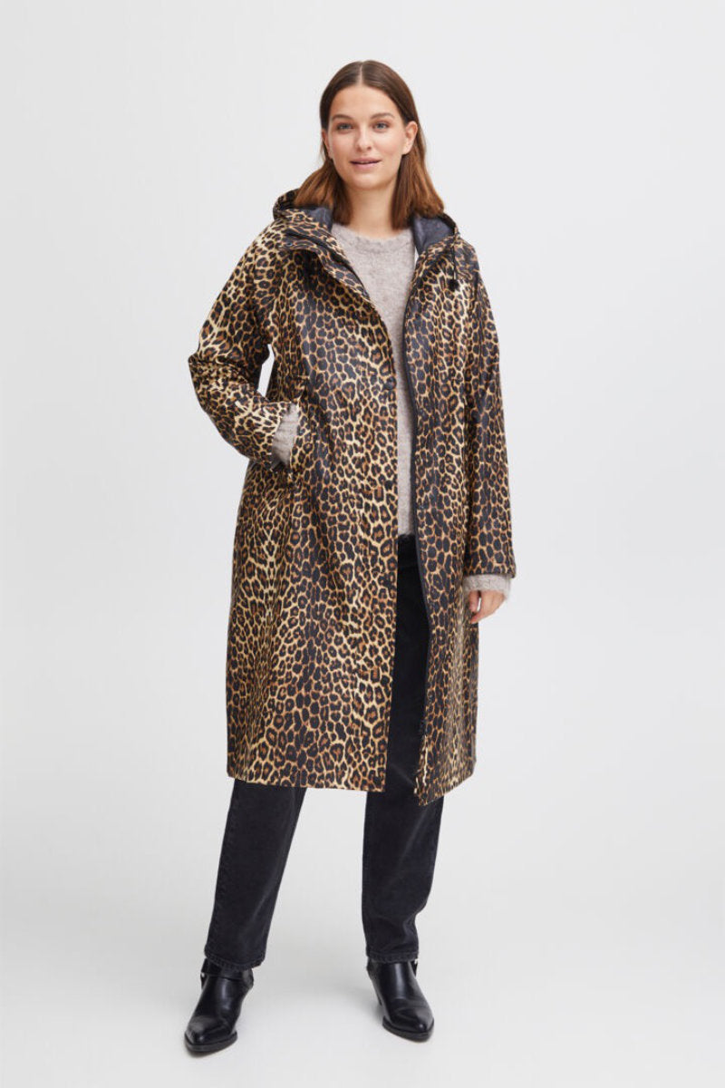 Avan long raincoat, leopard