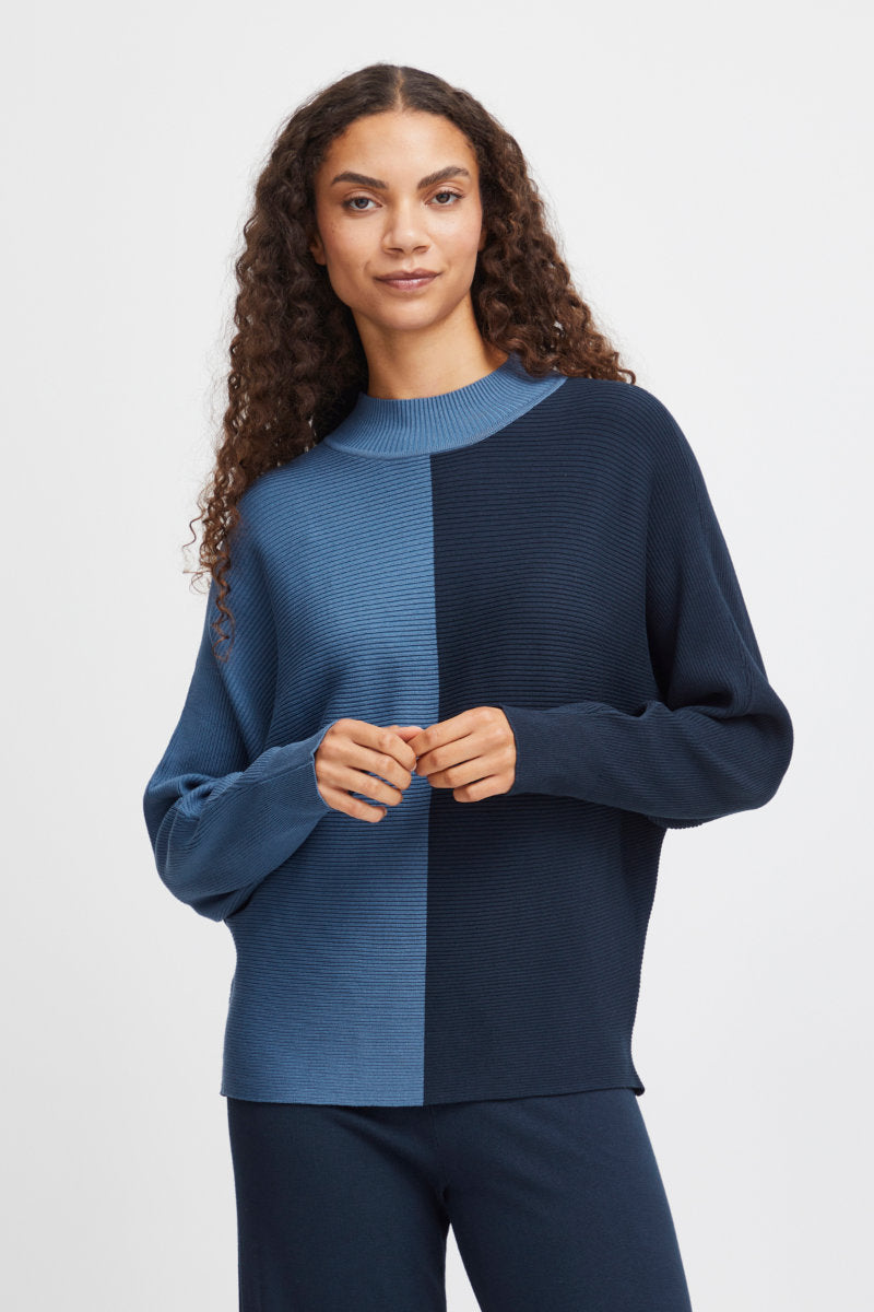 Morla two tone jumper, navy