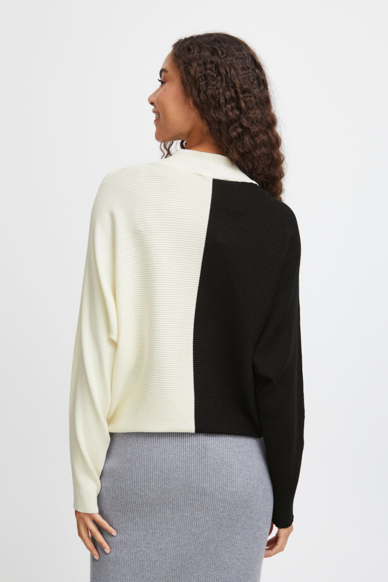 Morla two tone jumper, black