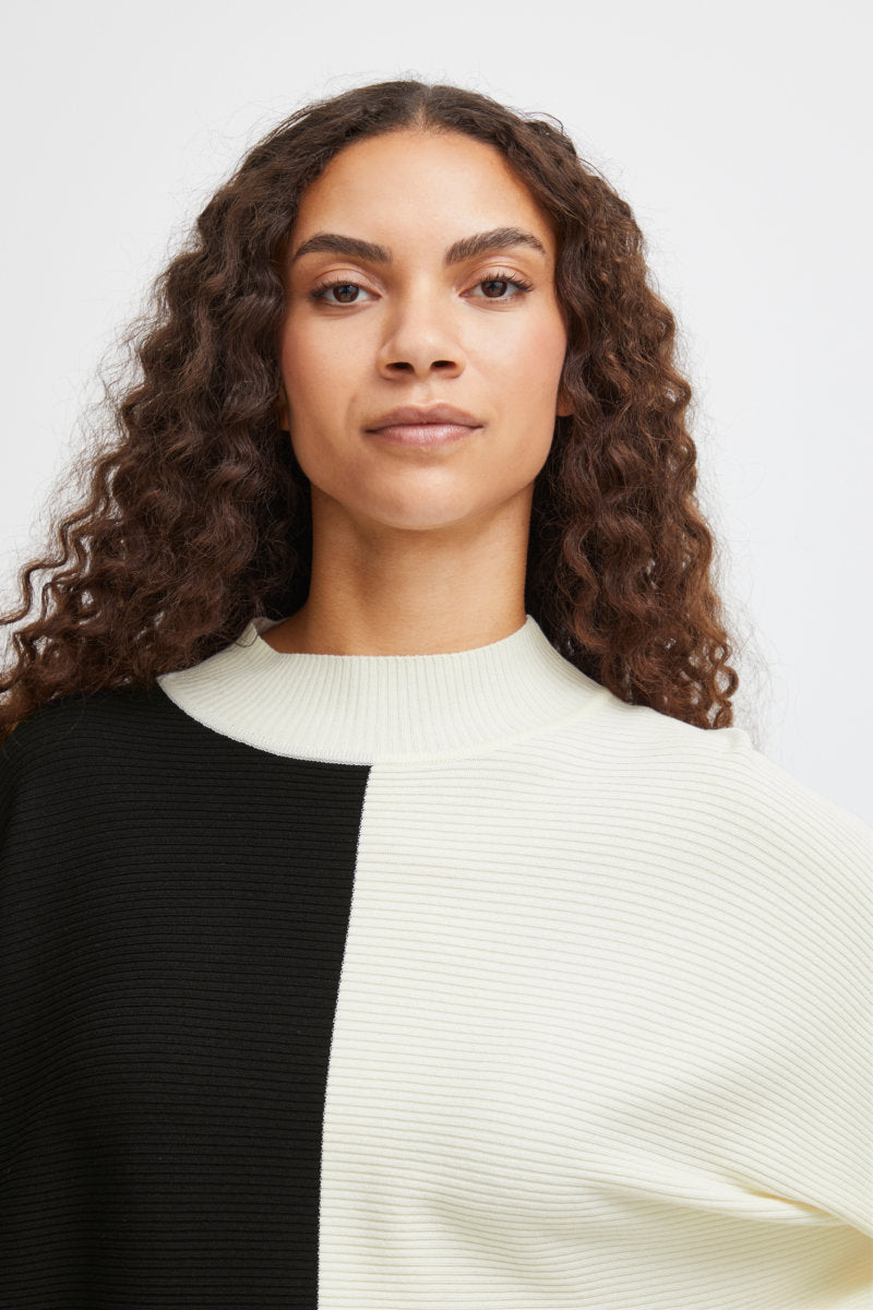 Morla two tone jumper, black