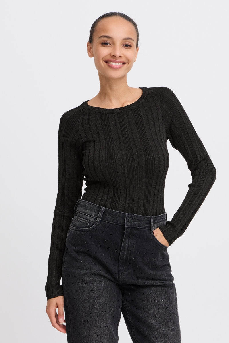 Mobbe sparkle top, black