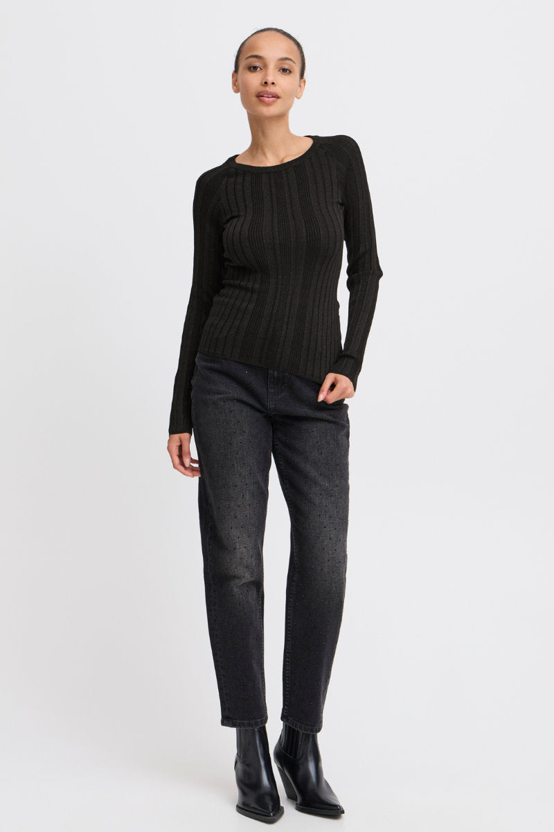 Mobbe sparkle top, black