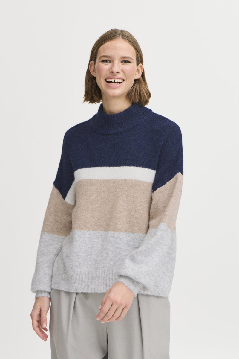 Omea stripe jumper, blue