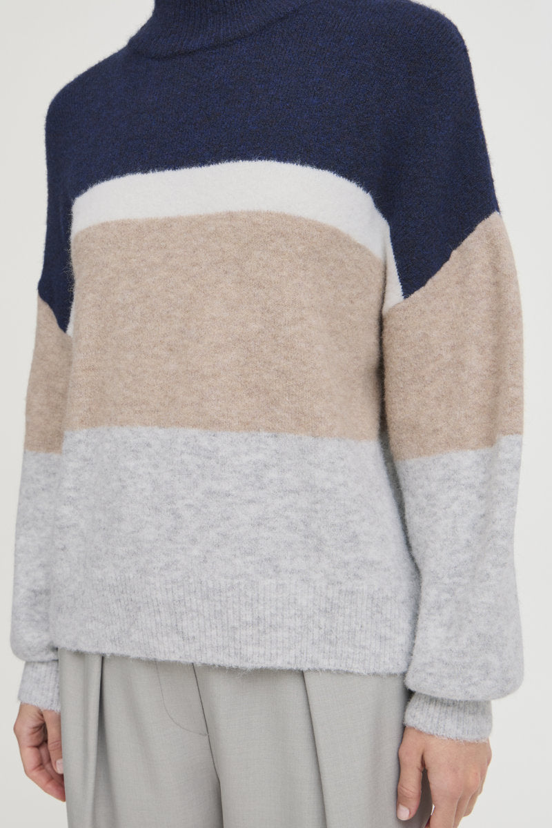 Omea stripe jumper, blue