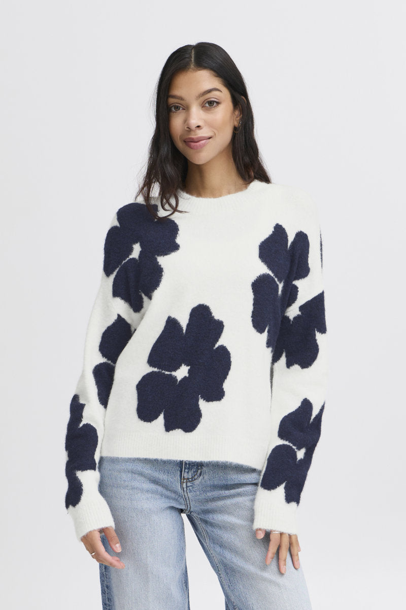 Omea flower jumper, white