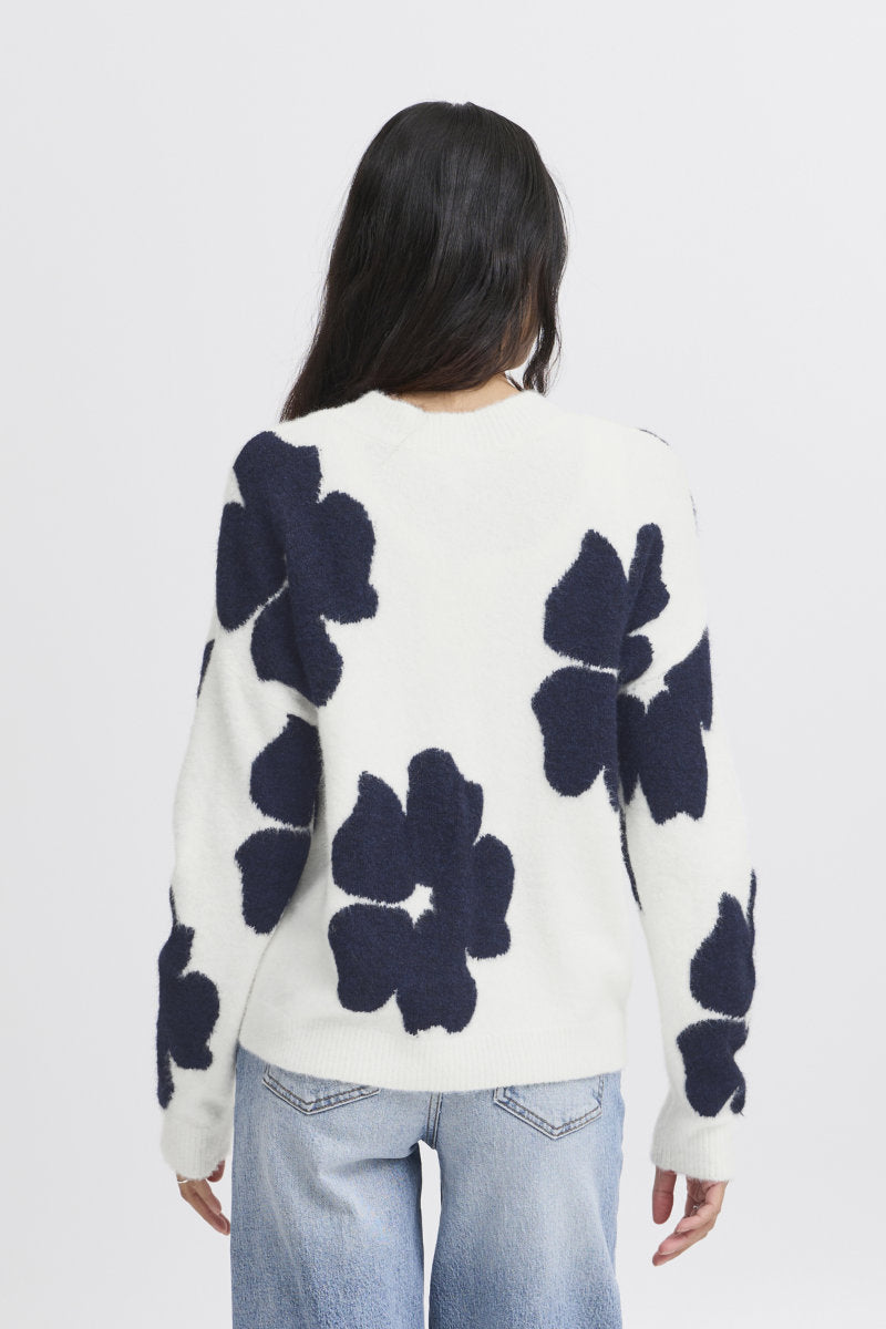 Omea flower jumper, white