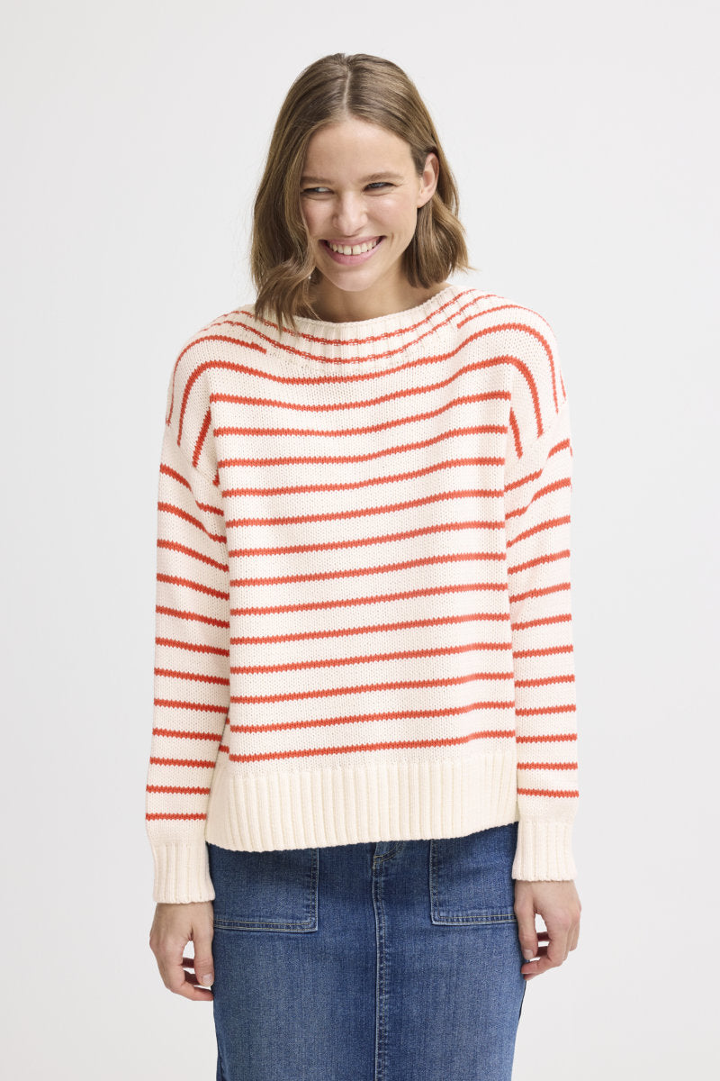 Nagla striped jumper, red