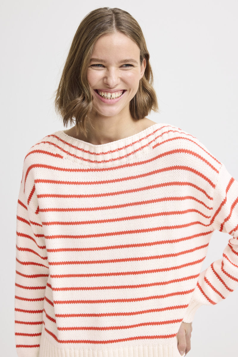 Nagla striped jumper, red