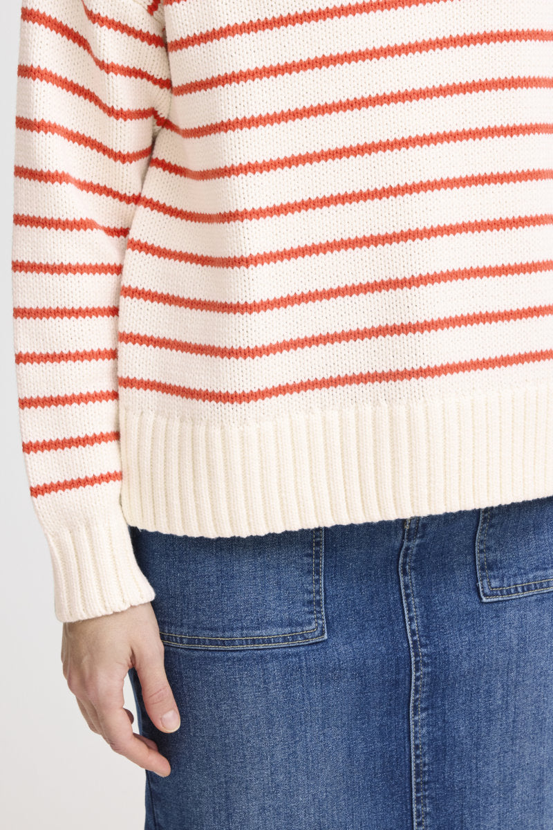 Nagla striped jumper, red