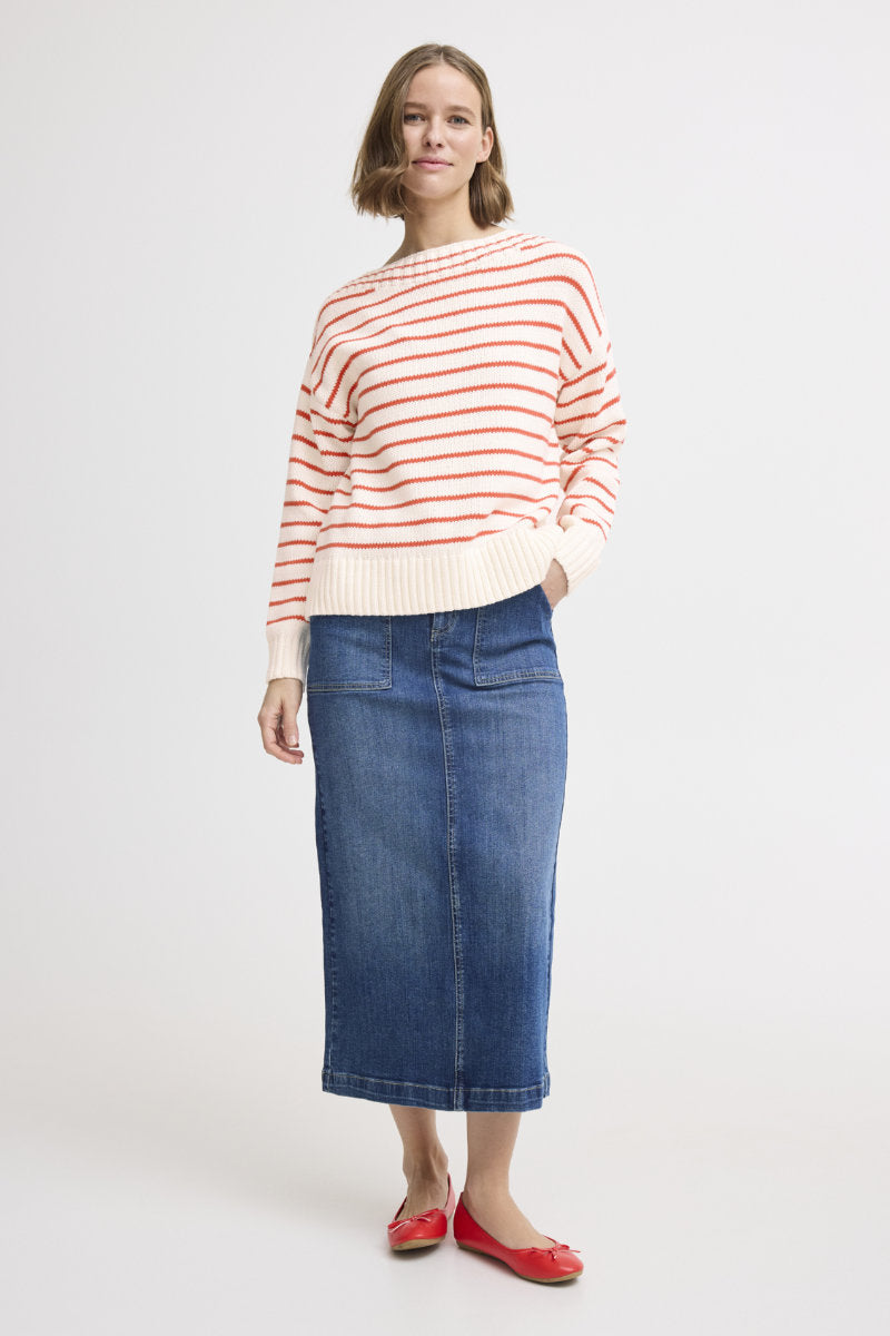 Nagla striped jumper, red