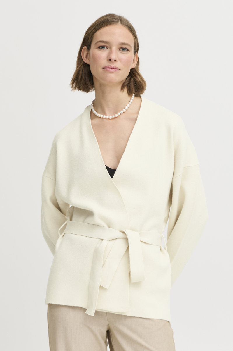 Otari belted cardigan, ivory