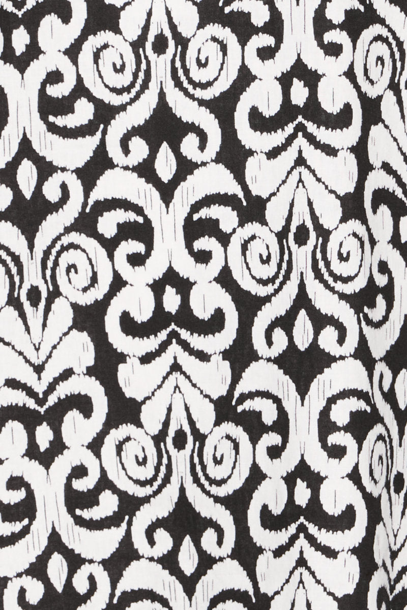 Falakka V neck tunic, black/white