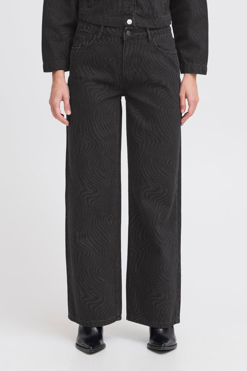 Lyssa jeans, black zebra
