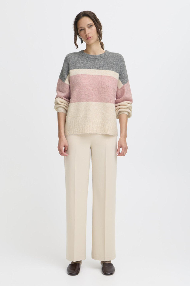 Omea stripe jumper, pink