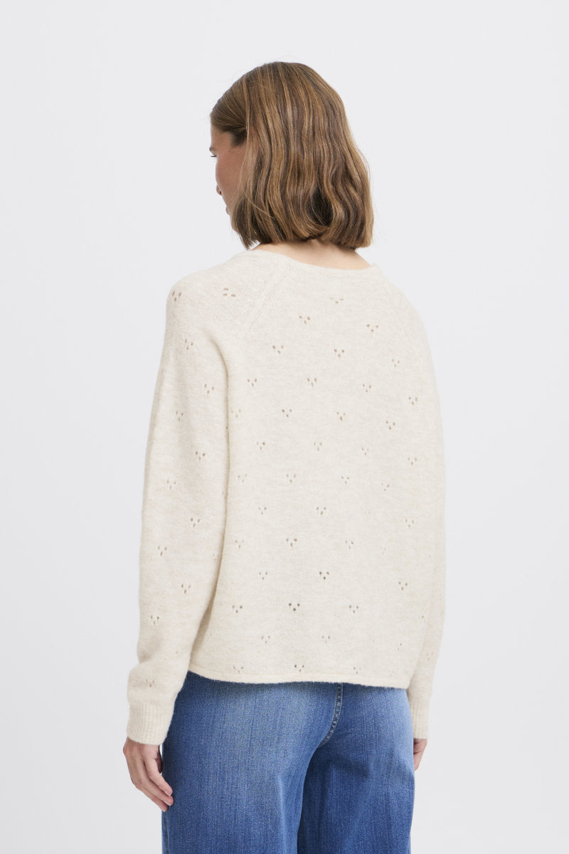 Monna V neck jumper, birch