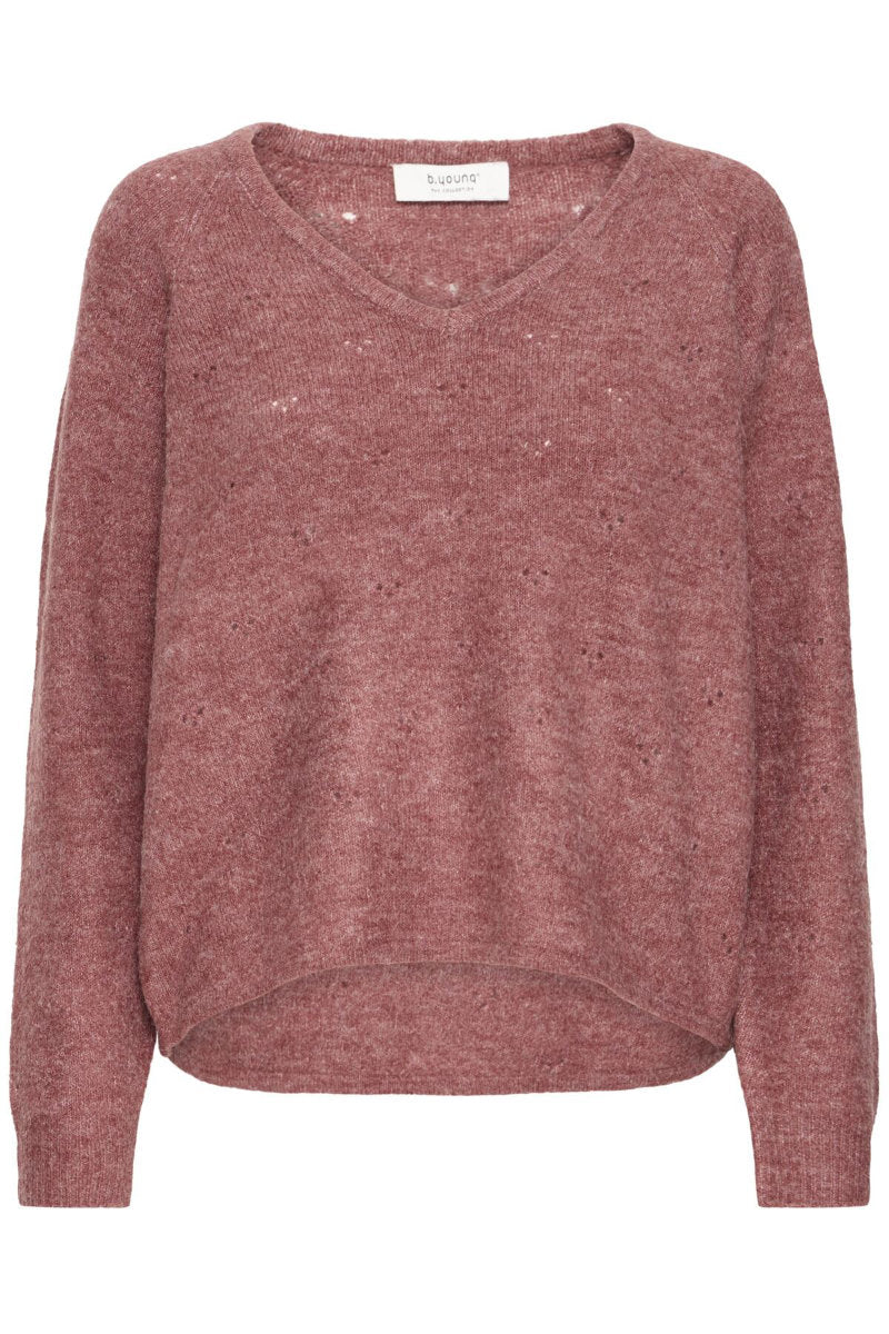 Monna V neck jumper, russet